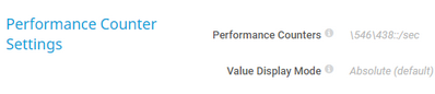 Performance Counter Settings Performance Counter Settings